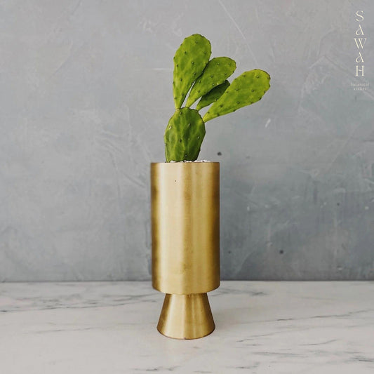 Rola Mid Century Tall Brass Flowers Vase Planter