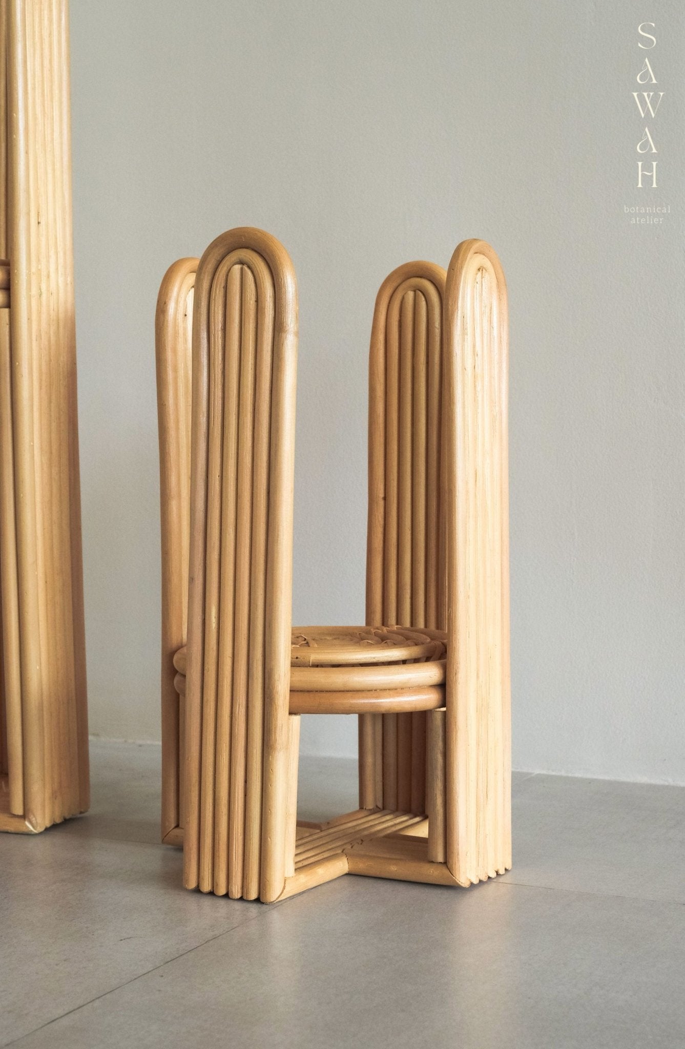 Raya High Mid Century Rattan Planter Stand - Lustere Living